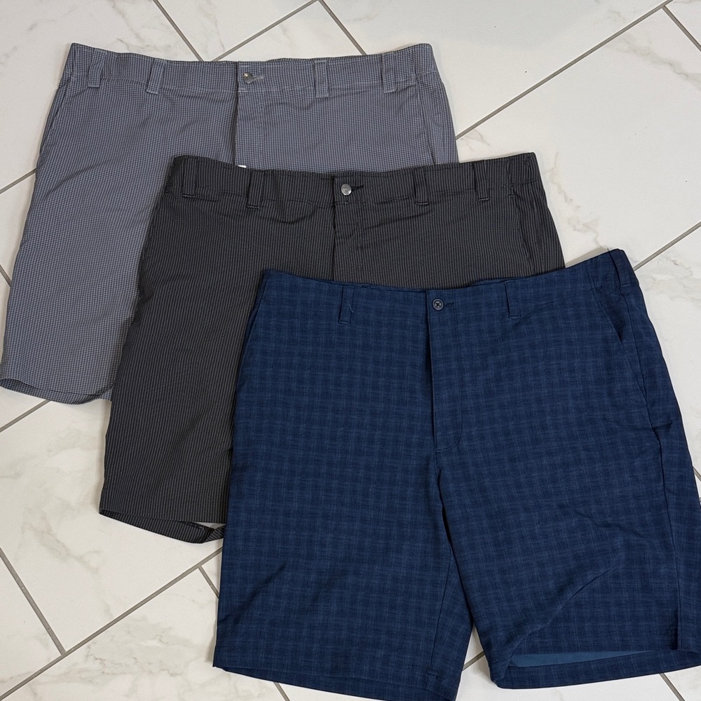 Set of 3  Callaway & PGA  Men's Flat Front Shorts - Gray and Blue size 40